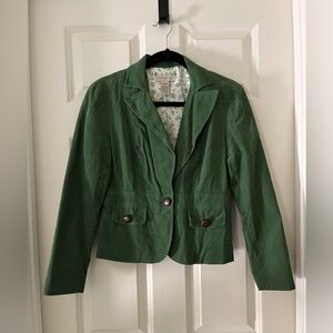 Girl’s juniors Cooper Key green corduroy blazer academia Fall preppy Medium